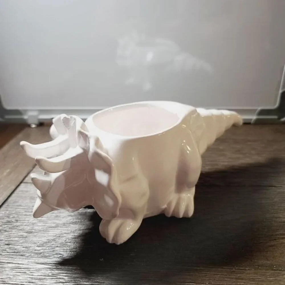 Dinosaur Triceratops Ceramic Succulent Planter Desk Boho Decorative Decor